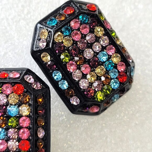 Multicolor Crystal Small Stud Earrings - Picture 8 of 10